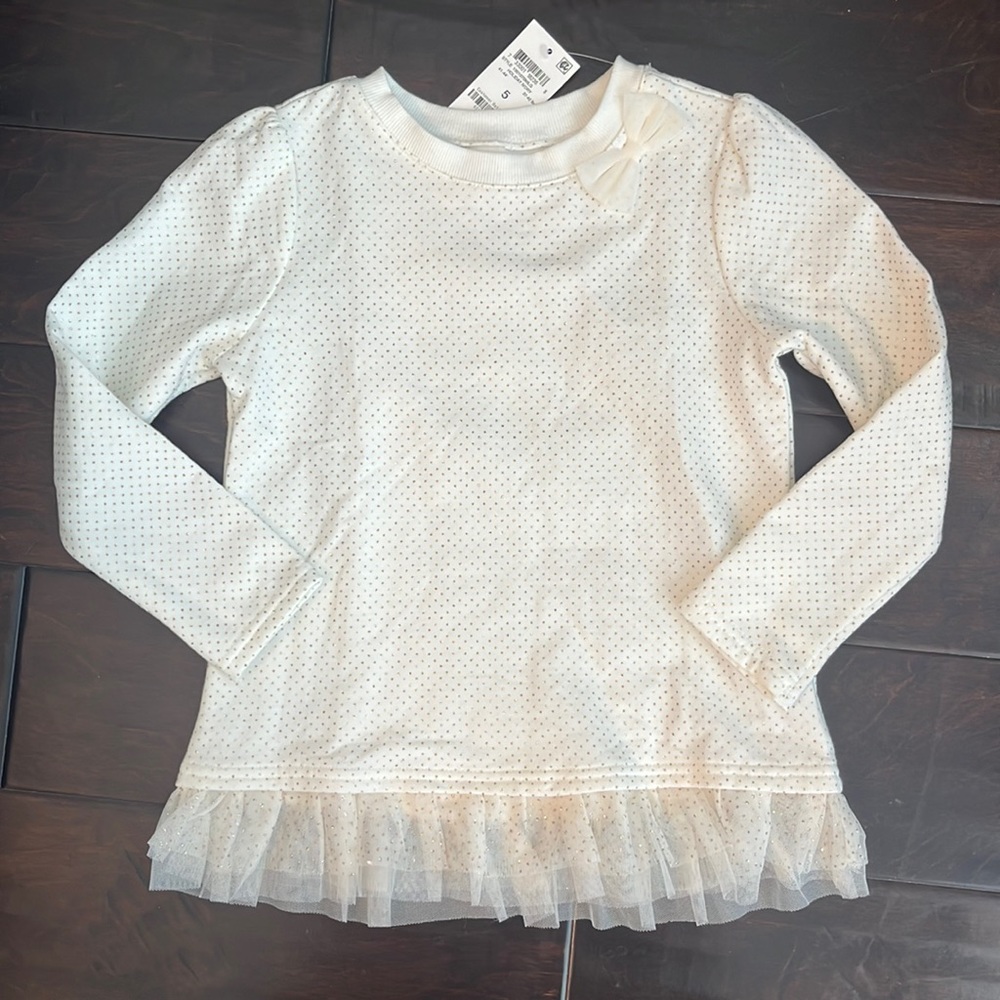 NWT Epic Threads ivory and gold dot sweatshirt